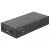 Delock 63309 hub USB industrial externo, 4 x USB 3.0 Type-A, proteção ESD de 15 kV, caixa metálica, montável na parede