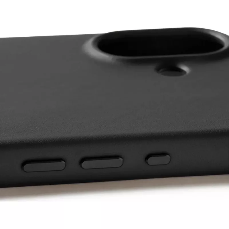 Mujjo Full Leather Case MagSafe capa para iPhone 17 preto