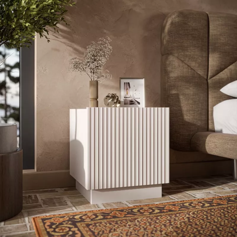 Conjunto de mesas de cabeceira Cama meble LIVERTI 2 unid., 45×42×47 cm, cor cashmere, MDF e aglomerado