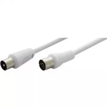 Cabo de ligação de antena Wentronic Goobay, branco, 15 m – Ficha IEC/coaxial para conector fêmea IEC/coaxial (11515)