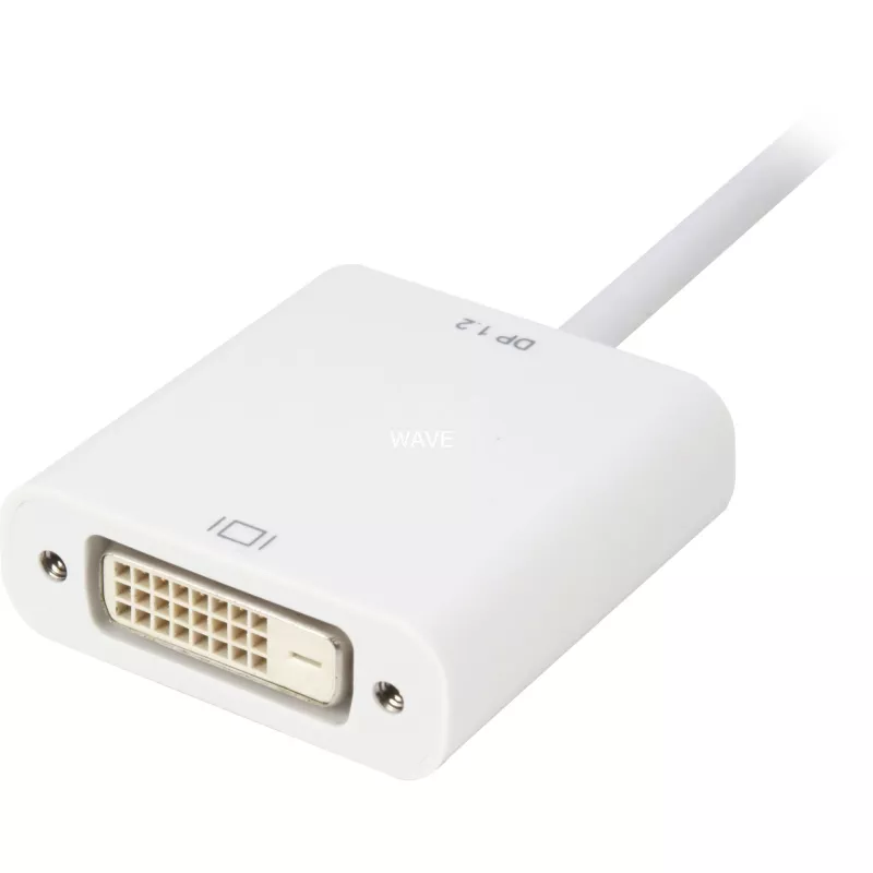Cabo adaptador DisplayPort para DVI Sharkoon 0,15 m branco — DisplayPort 1.2 para DVI