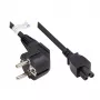 Cabo de alimentação ficha de contacto de proteção tipo E+F (CEE 7/7, angular) para C5 (reta) para portátil, preto, 0,75 mm², 5 m, Good Connections® (P0105-S050)
