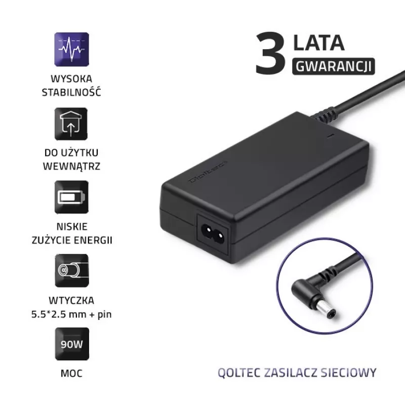 Fonte de alimentação/inversor Qoltec 50090.90W interior preto