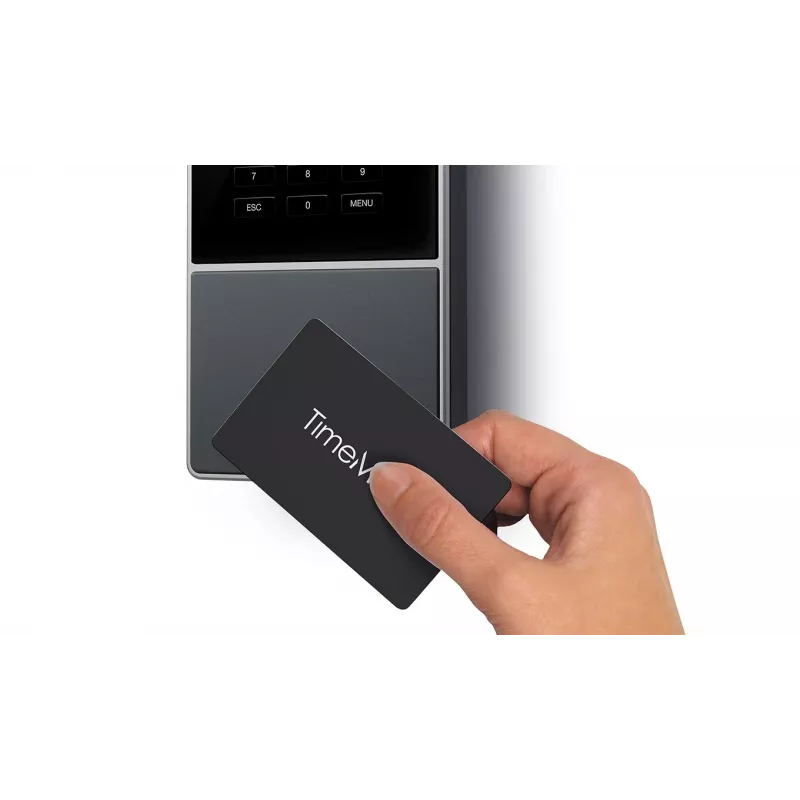Terminal de controlo de assiduidade Safescan TM-616 preto — TFT 2,8 polegadas, dual-core 1 GHz, cartão de proximidade, Ethernet LAN, montagem na parede
