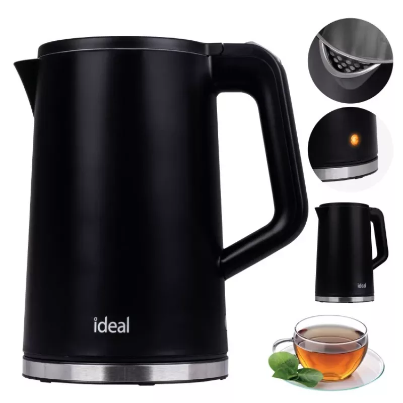 Chaleira elétrica IDEAL 1,7 l, caixa em aço, potência 1500 W, preto