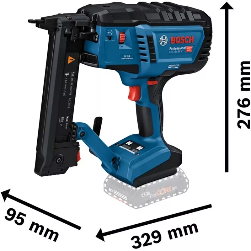 Bosch GTH 18V-38 M Professional Agrafador de madeira a bateria, 18 V, Solo (sem bateria e carregador)