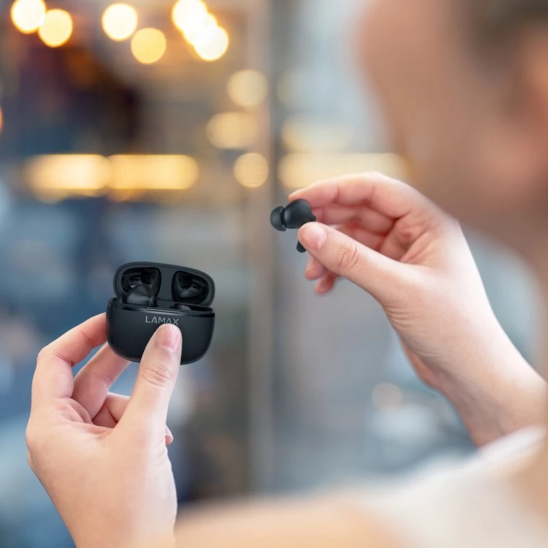LAMAX Electronics Clips1 Play headset sem fios in-ear chamadas/música USB Type-C Bluetooth - headset - sem fios