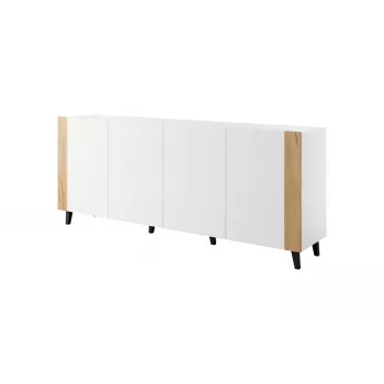 Cómoda FARO 200x42x82 branco mate + carvalho craft