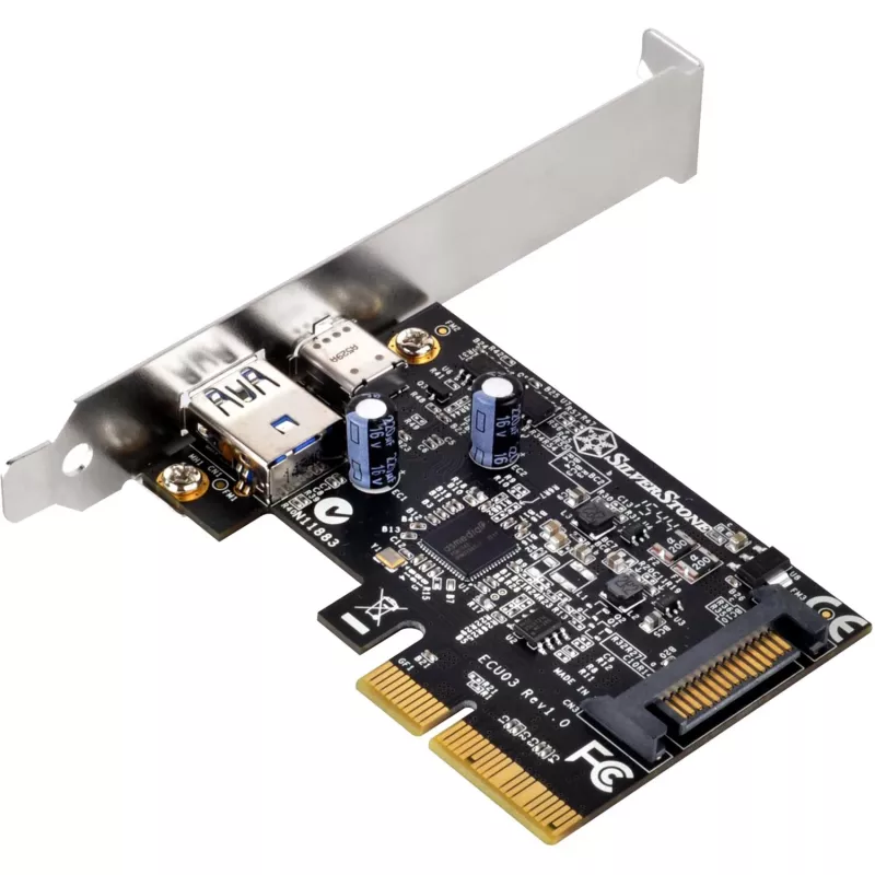 SilverStone ECU03 - Adaptador USB - PCIe 2.0 x2 Low Profile - USB-C 3.1 x 1 + USB-C x 1 (SST-ECU03)