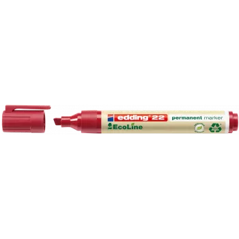Marcador permanente Edding 22 EcoLine ponta biselada vermelho