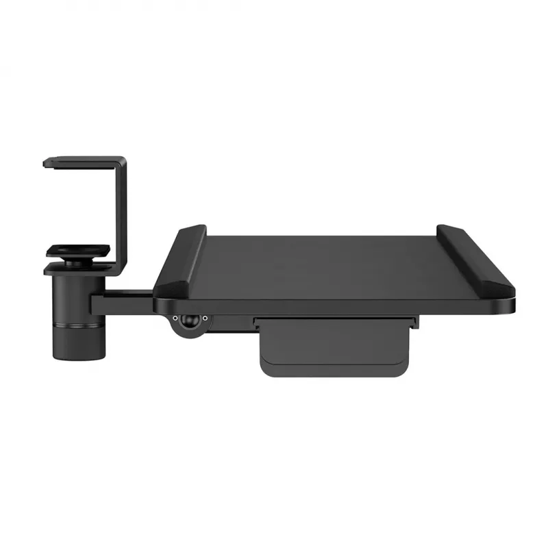 Suporte de teclado sob a secretária Maclean, carga máx. 5 kg, ajustável horizontal e verticalmente, preto, MC-108 B
