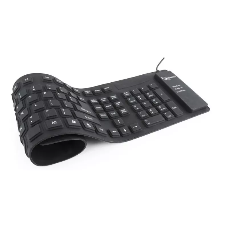 Teclado de silicone USB+PS/2 preto