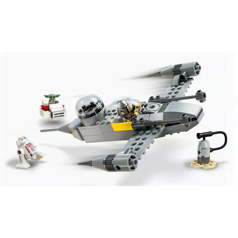 LEGO Star Wars Conjunto 75410 Modelo N-1 Starfighter com 92 peças, minifiguras Mando e Grogu