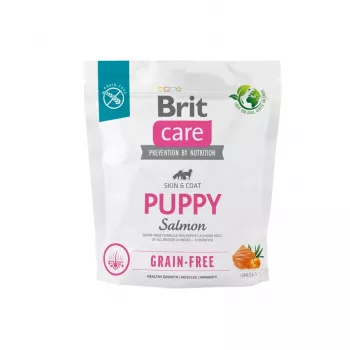 Comida seca para cães Brit Puppy Salmon 1 kg — fórmula sem cereais para cachorros, 30 % proteína, 18 % gordura