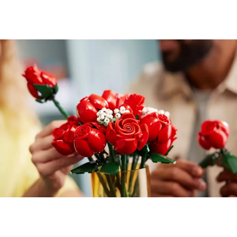 LEGO Icons Buquê de Rosas Flores Artificiais Conjunto para Adultos Coleção Botânica Acessórios de Casa Presente de Dia dos Namorados para Mulheres