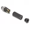 Conector DeLOCK M8 codificação A 4 pinos macho ligação por parafuso preto