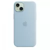 Capa de silicone Apple iPhone 15 Plus azul-claro MagSafe