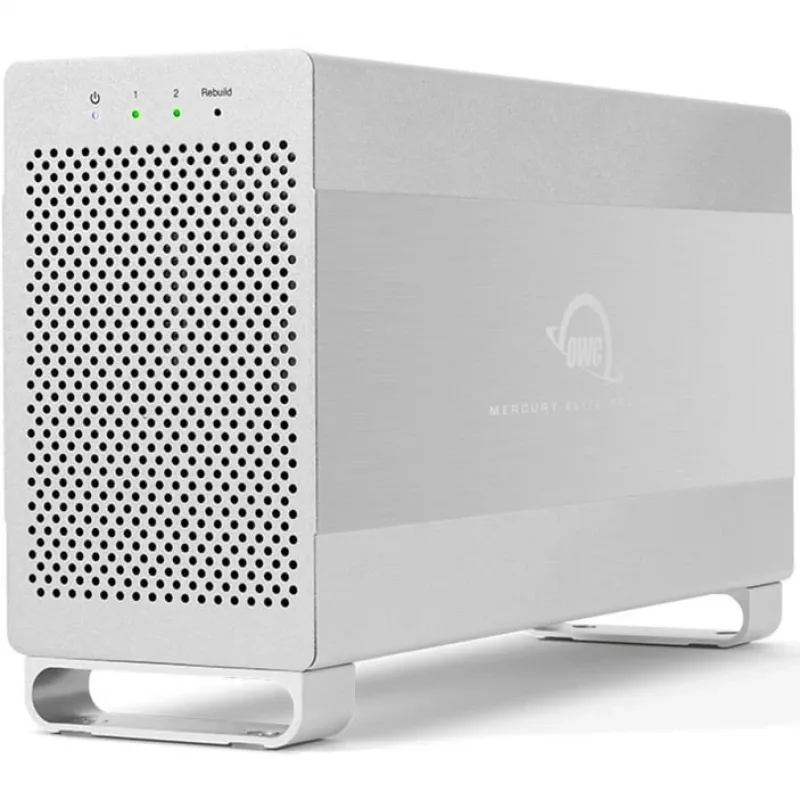 OWC Mercury Elite Pro Dual branco – caixa externa para 2 discos SATA de 3,5 polegadas, RAID 0/1/SPAN, USB Type-B