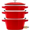 Staub La Cocotte Caçarola redonda em ferro fundido – CONJUNTO DE 3 PEÇAS