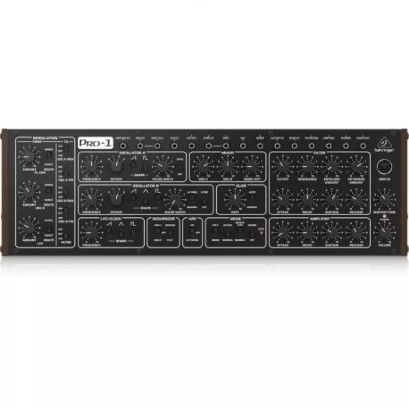 Sintetizador analógico Behringer PRO-1 monofónico com teclado de 37 teclas