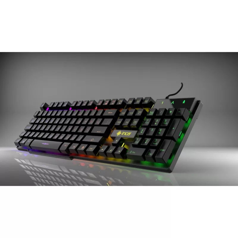 Teclado gaming Incase IKG-446 arco-íris, RGB, layout alemão retail