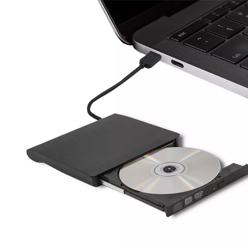 Unidade externa DVD-RW QOLTEC 51857 — USB 3.0, interface SATA, DVD±R 8x, DVD±RW 4x, DVD-RAM 5x, CD 24x, preto