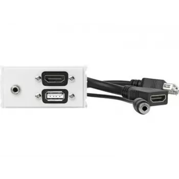 Vivolink WI221281 tomada HDMI + USB A + 3,5 mm branco