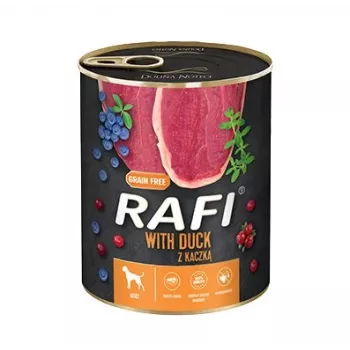 Comida húmida para cães dolina noteci Rafi Dog com pato, mirtilos e arandos 800 g, proteína 9%, gordura 7%, humidade 78%