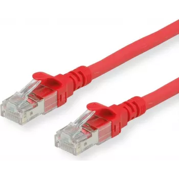 ROLINE - Cabo de rede - RJ-45 (macho) para RJ-45 (macho) - 30 cm - UTP - CAT 6a - sem halogéneos, moldado, condutor flexível - vermelho (21.15.2982)