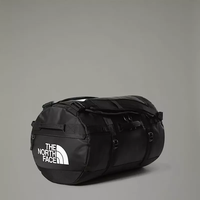 Saco duffel The North Face Base Camp S — 50 L, nylon/poliéster, preto/branco
