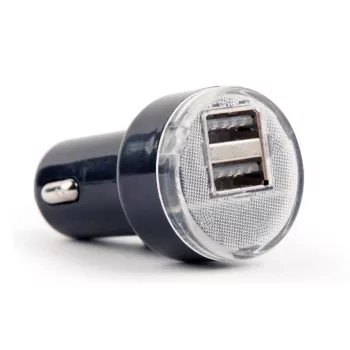 Carregador de automóvel Gembird EG-U2C2A-CAR-02, entrada 12–24V, saída 5V/2,1A, 2× USB 2.0, preto