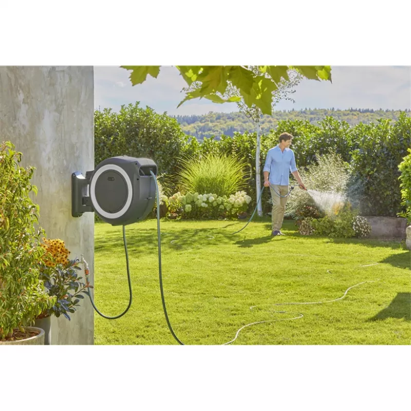 Gardena PowerRoll XL 18V caixa de mangueira de parede a bateria, 35 m, sem bateria