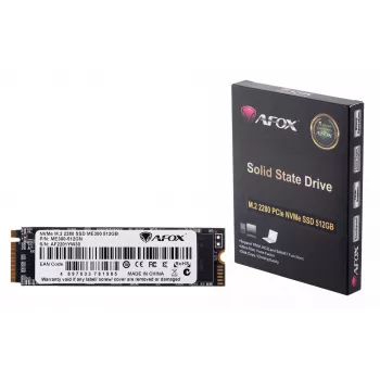 SSD M.2 AFOX ME300-512GN 512 GB PCIe NVMe TLC, leitura 2000 MB/s, escrita 1600 MB/s