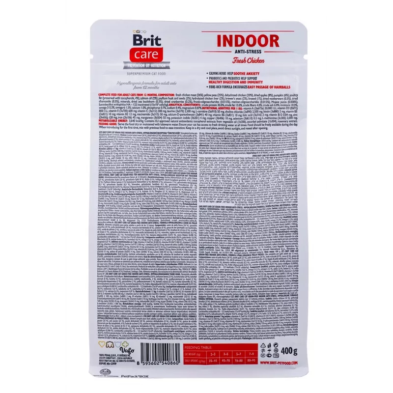BRIT Care Grain-Free Adult interior anti-stress - alimento seco para gatos - 400 g
