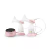 Bomba tira-leite elétrica neno Bella Twin – eletrónica, biberões de 150 ml, 6 níveis de estimulação / 9 de sucção, bateria de iões de lítio USB, rosa/transparente
