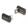 Adaptador DeLOCK USB 40 Gbps USB Type-C PD 3.0 100 W macho para fêmea curvado 8K 60 Hz