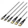 Conjunto de cabos USB-A para USB-C EFB Elektronik 60W QC 3A 3x2m - Digital/Dados (USB-AC-00008)