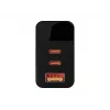 Carregador de parede LCD tomada USB + USB-Cx2 PD 65W GAN preto com wattímetro