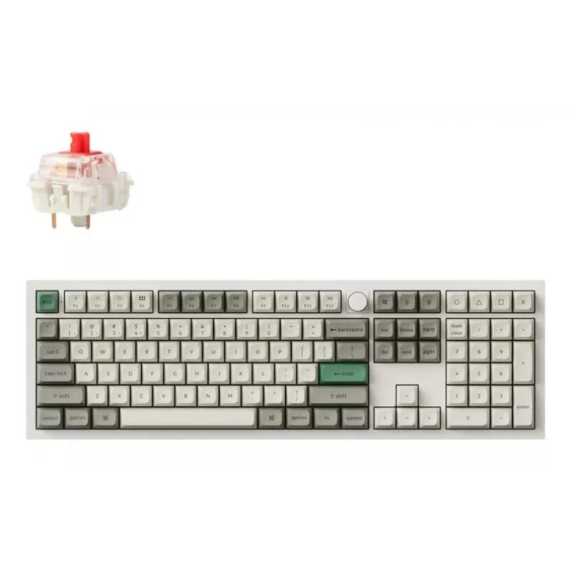 Teclado mecânico full-size Keychron Q6 Max – interruptores vermelhos, caixa branca