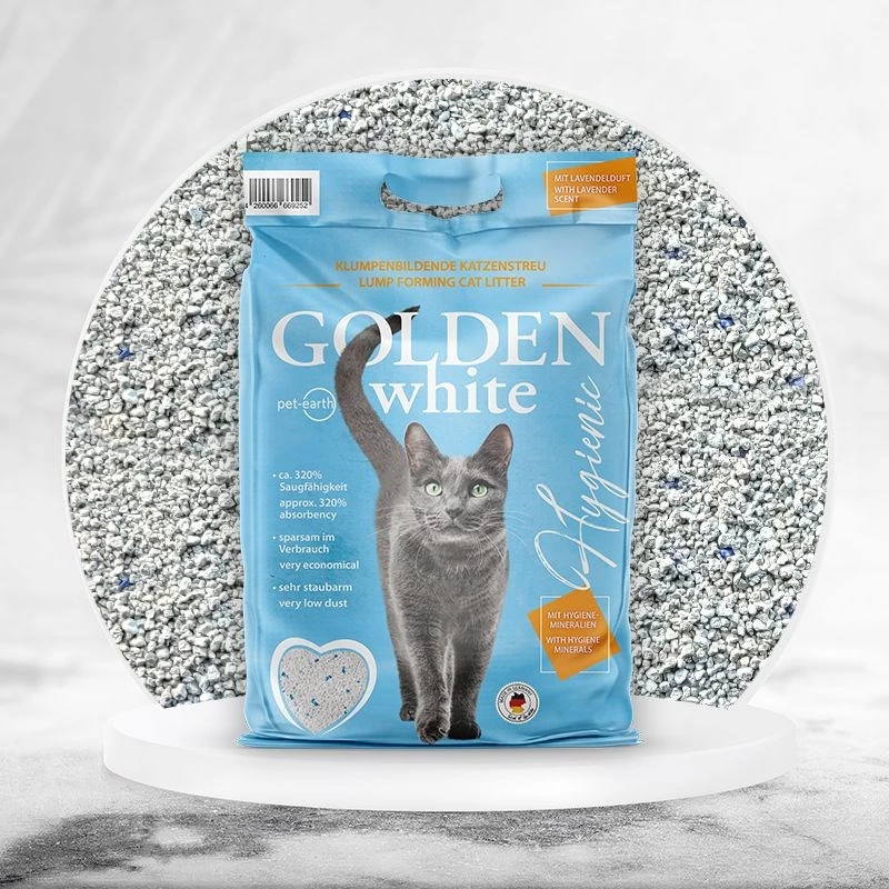 Areia para gatos de bentonite Golden Grey White Hygienic, 7 kg