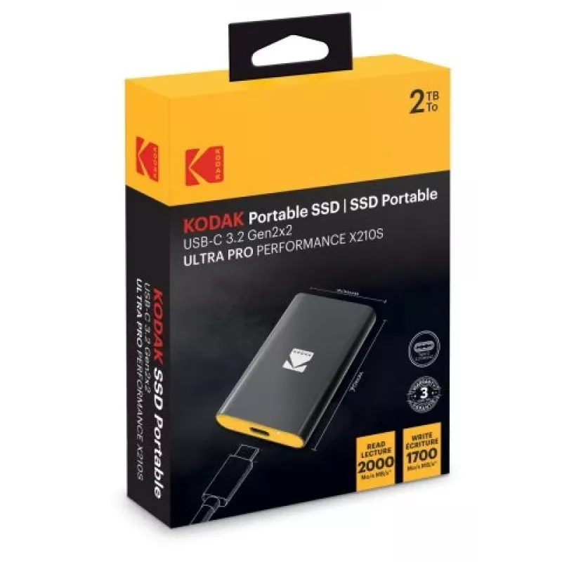 SSD portátil Kodak X210 S 3.2 Gen2 2 TB EKSSD2TX210SK
