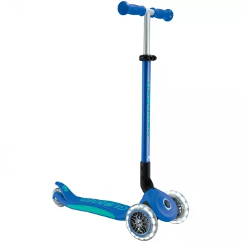 Primo Foldable Plus Lights, trotinete azul-escuro/turquesa