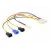 DeLOCK Molex 4 pin > 4 x 2 pin ventoinha (12 V / 7 V / 5 V) - Cabo de alimentação para ventoinha - alimentação interna, 4 pinos (M) para Molex, 2 pinos - 20 cm