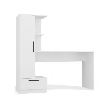 Conjunto secretária + estante Cosmo, branco