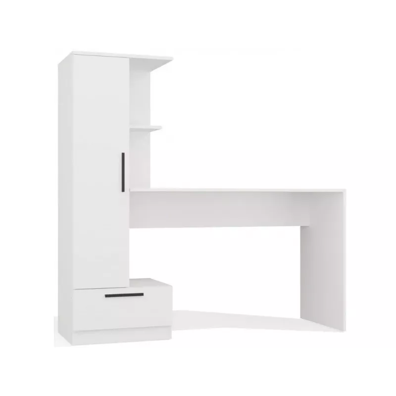 Conjunto secretária + estante Cosmo, branco