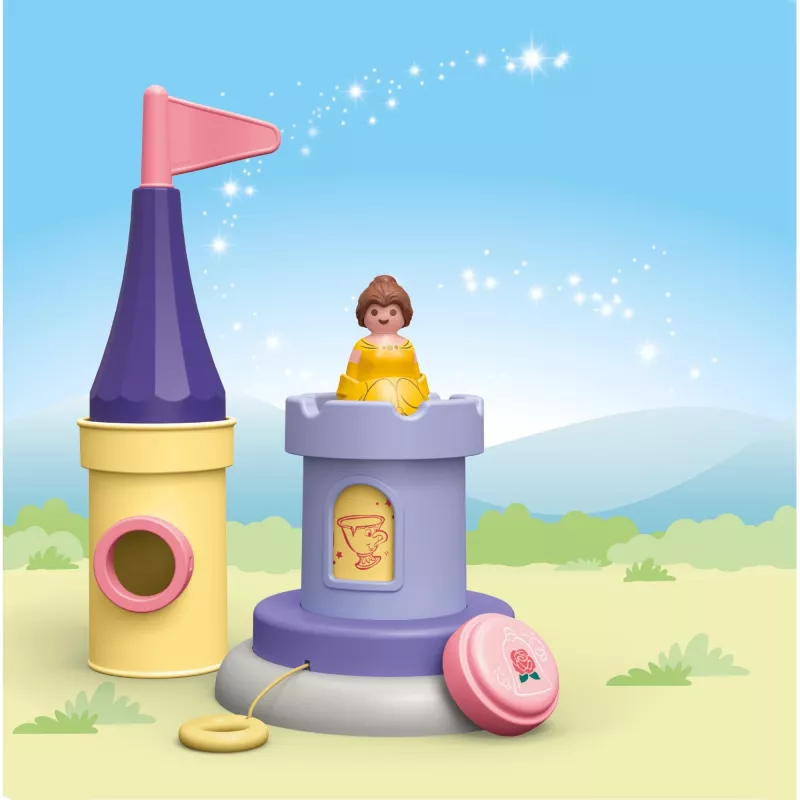 PLAYMOBIL JUNIOR & Disney: Torre de brincar da Bela com som | Conjunto de brincar para crianças pequenas 1-3