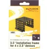 DeLOCK 18271 moldura de montagem 4 x unidades de 2,5 polegadas em baia de 3,5 polegadas