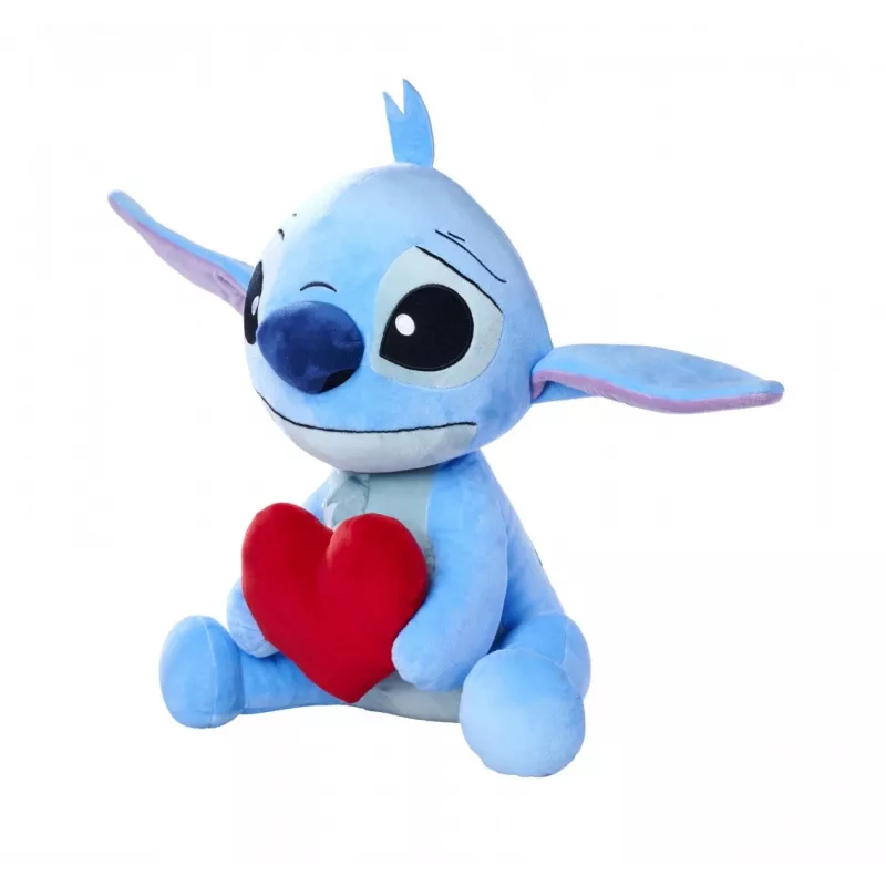 Peluche SIMBA Stitch com coração 50 cm, personagem macia e fofa