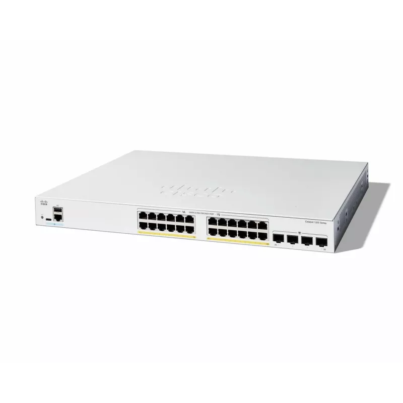 Cisco Catalyst 1200-24FP-4G Smart Switch, 24 portas GE, Full PoE, 4x1GE SFP, Limited Lifetime Protection (C1200-24FP-4G)