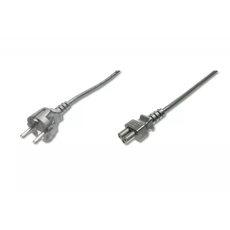 Cabo de alimentação Assmann, Schuko - C5, ficha/conector fêmea, 1,8m, H05VV-F3G 0,75 mm², preto (AK-440103-018-S)